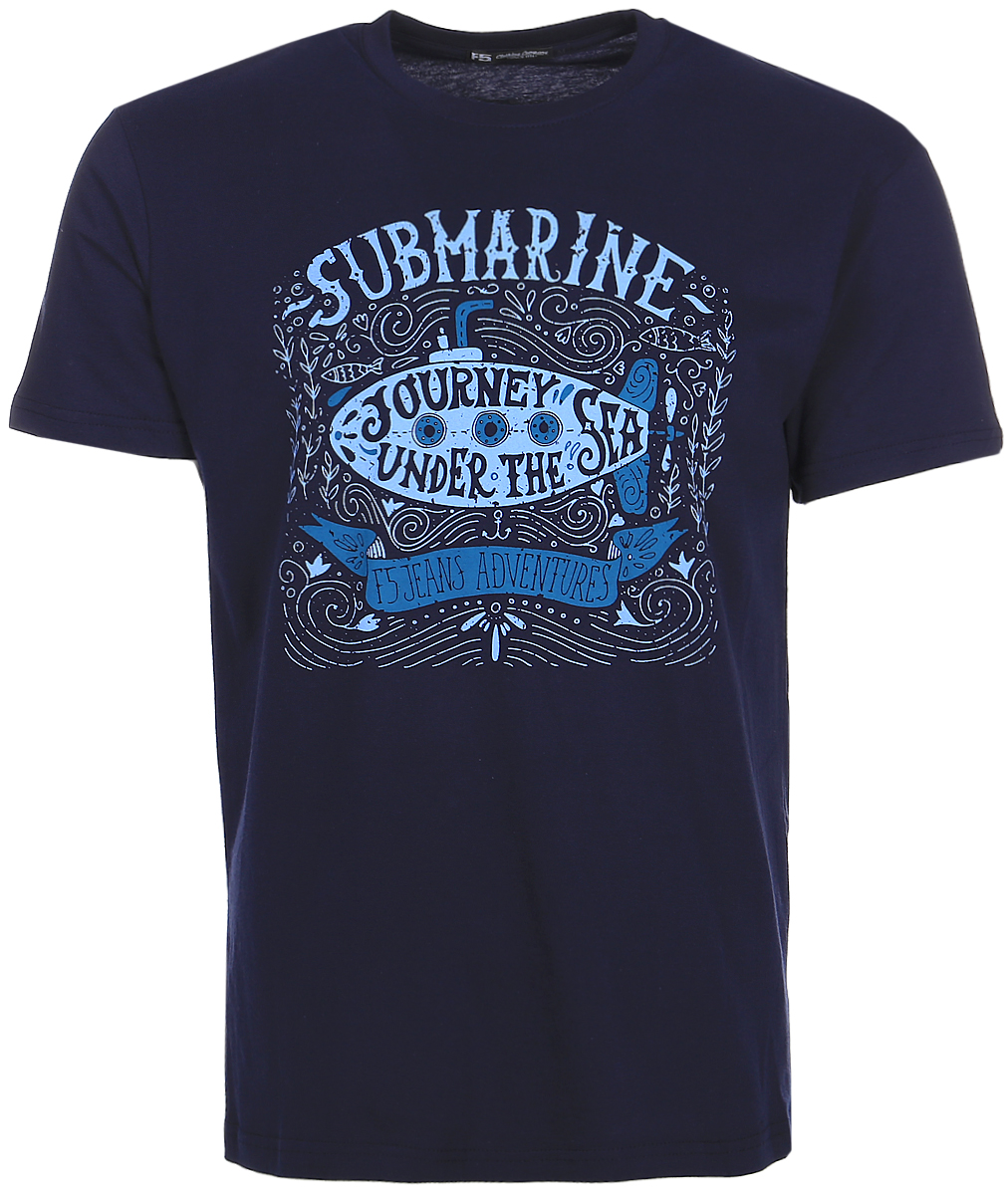 Футболка мужская F5, цвет: синий. 14391_02285. Размер S (46)14391_02285/Submarine, TR Plain, navy Футболка мужская F5, цвет: синий. 14391_02285. Размер S (46)14391_02285/Submarine, TR Plain, navyСтильная мужская футболкаF5 выполнена из натурального хлопка. Футболка с коротким рукавом и небольшим круглым вырезом оформлена принтом и надписью.