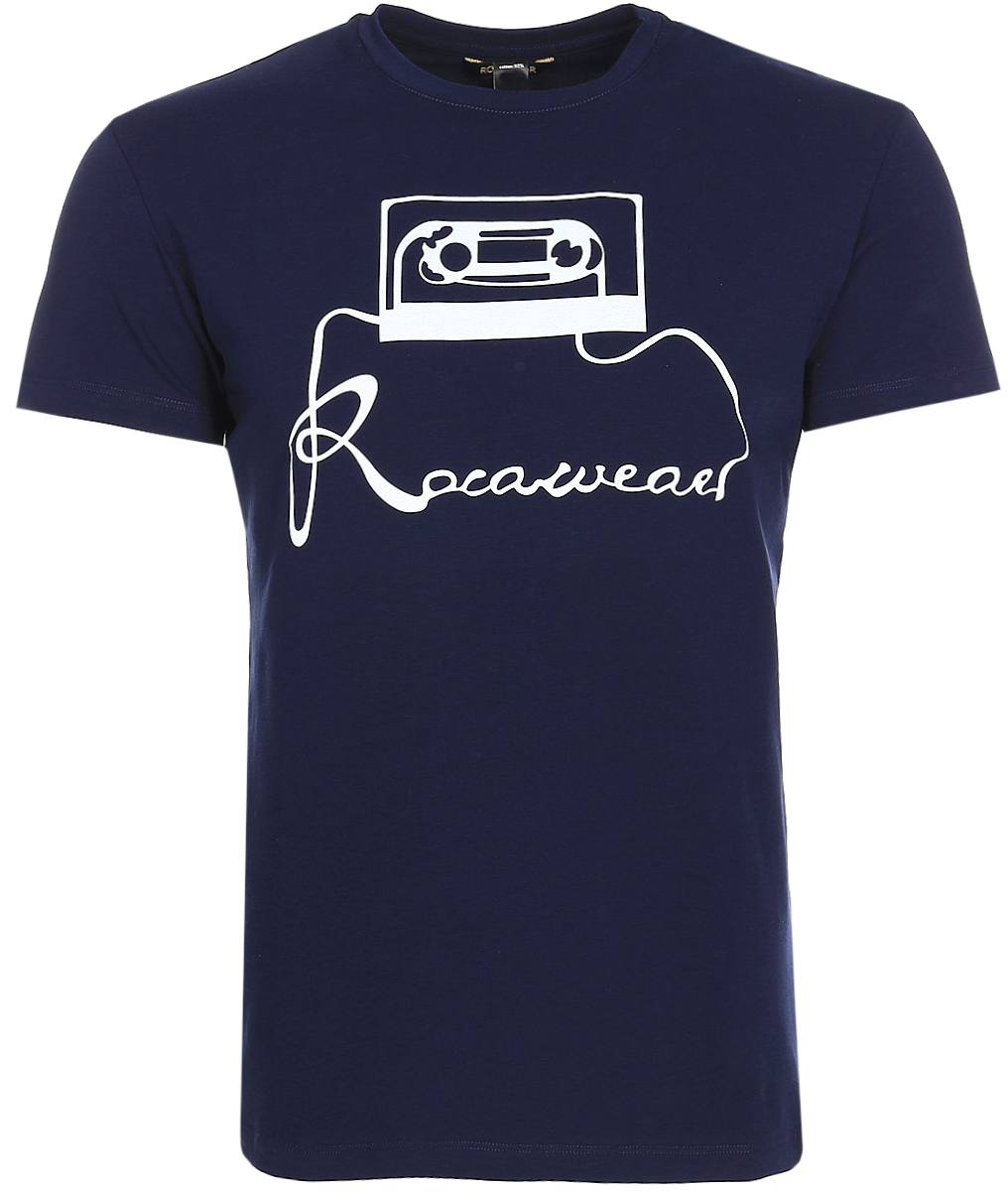 Футболка мужская Rocawear, цвет: темно-синий. R0217T55. Размер L (50)R0217T55 Футболка мужская Rocawear, цвет: темно-синий. R0217T55. Размер L (50)R0217T55Мужская футболка Rocawear свободного кроя с круглым вырезом горловины и короткими рукавами изготовлена из натурального хлопка с добавлением лайкры. Она необычайно мягкая и приятная на ощупь, не сковывает движения и позволяет коже дышать, не раздражает даже самую нежную и чувствительную кожу, обеспечивая наибольший комфорт. Спереди футболка декорирована контрастным принтом в виде изображения кассеты и названием бренда. Модель создана для тех, кто предпочитает комфорт, моду и оригинальность и выгодно подчеркнет яркость вашего образа.