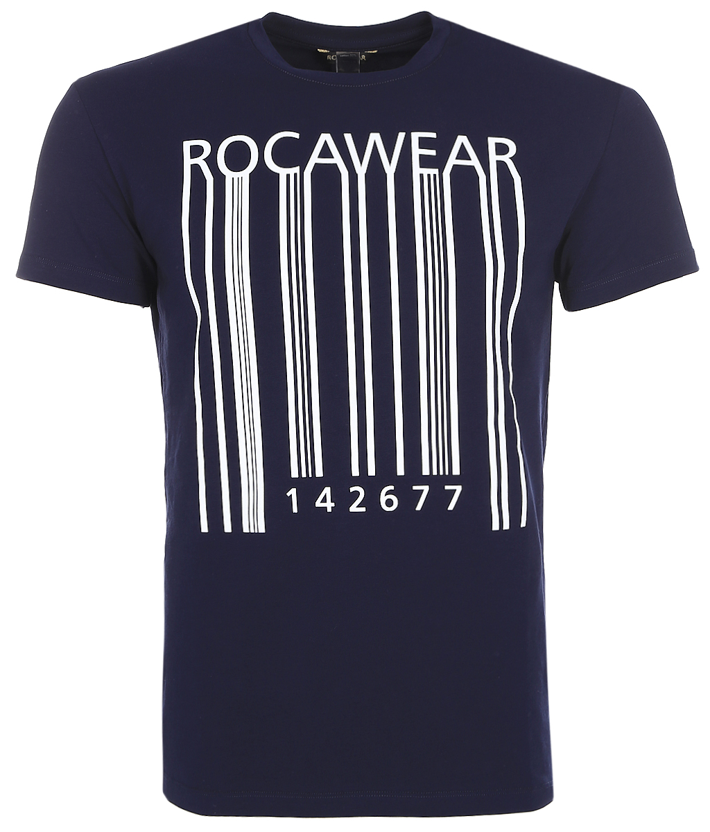 Футболка мужская Rocawear, цвет: темно-синий. R0217T54. Размер XXL (54)R0217T54 Футболка мужская Rocawear, цвет: темно-синий. R0217T54. Размер XXL (54)R0217T54Мужская футболка Rocawear свободного кроя с круглым вырезом горловины и короткими рукавами изготовлена из натурального хлопка с добавлением лайкры. Она необычайно мягкая и приятная на ощупь, не сковывает движения и позволяет коже дышать, не раздражает даже самую нежную и чувствительную кожу, обеспечивая наибольший комфорт. Спереди футболка декорирована контрастным принтом в виде штрих-кода и названием бренда. Модель создана для тех, кто предпочитает комфорт, моду и оригинальность и выгодно подчеркнет яркость вашего образа.