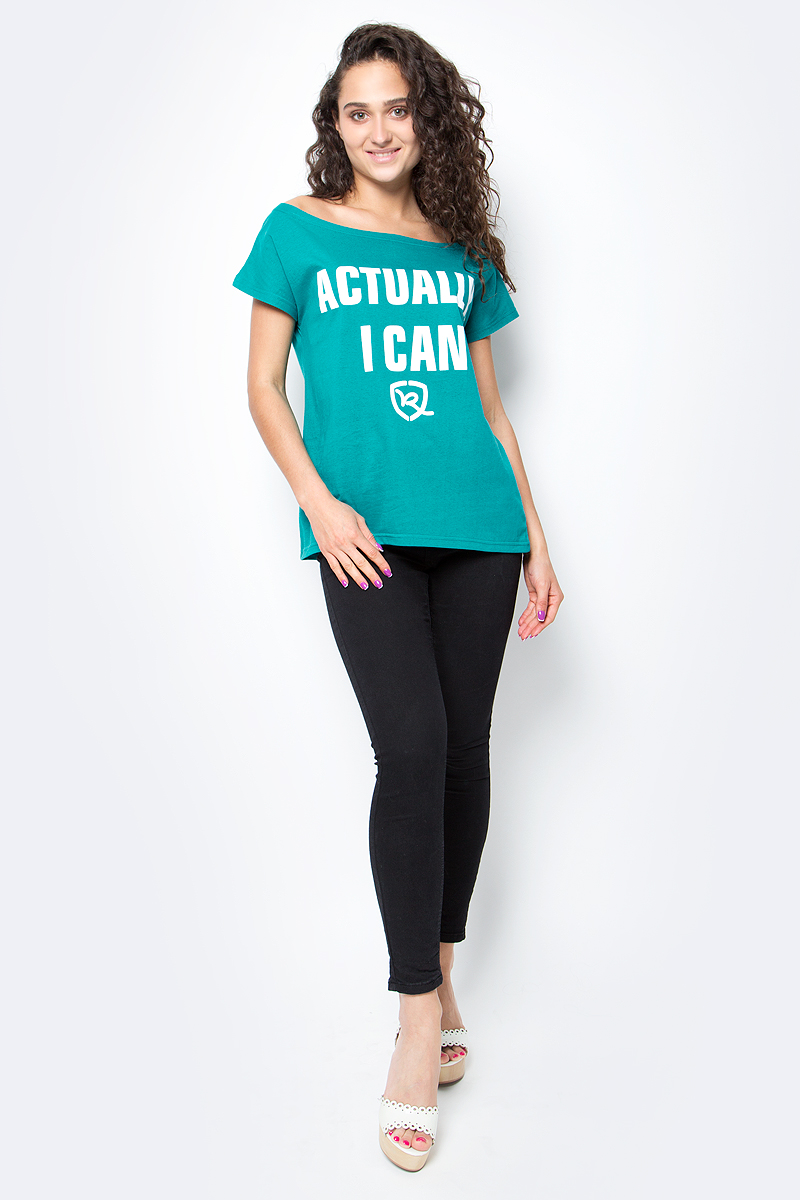 Футболка женская Rocawear, цвет: зеленый. R021757. Размер L (48)R021757 Футболка женская Rocawear, цвет: зеленый. R021757. Размер L (48)R021757Женская футболка Rocawear на одно плечо - тренд последних нескольких сезонов. Небрежное спадание и оголенное плечо добавляют пикантности, привлекательности и в то же время не опошляют образ. Также сочетание сексуальной нотки с удобным повседневным кроем делает внешний вид индивидуальным и оригинальным. Спереди украшена принтом с надписью Actually, I Can.
