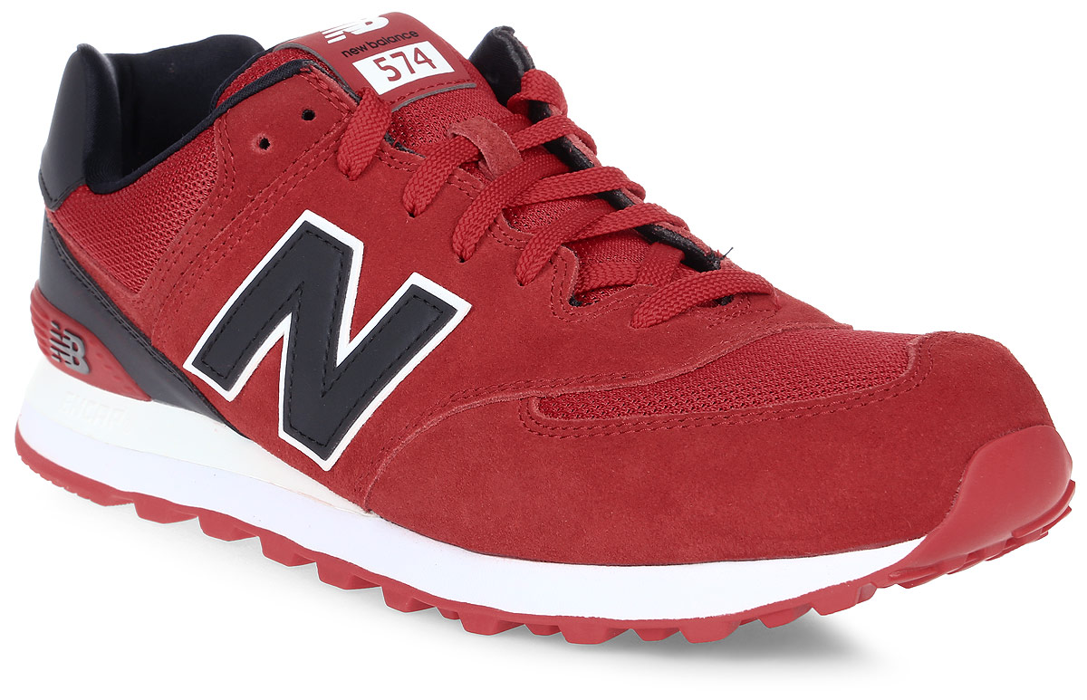 Кроссовки мужские New Balance 574, цвет: красный, черный. ML574CND/D. Размер 8,5 (42)ML574CND/D Кроссовки мужские New Balance 574, цвет: красный, черный. ML574CND/D. Размер 8,5 (42)ML574CND/DСтильные мужские кроссовки от New Balance придутся вам по душе. Верх модели выполнен из высококачественныхматериалов. По бокам обувь оформлена декоративными элементами в виде фирменного логотипа бренда, на язычке - фирменной нашивкой, задник логотипом бренда. Классическая шнуровка надежно зафиксирует изделие на ноге. Подкладка и стелька, изготовленные из текстиля, гарантируют уют и предотвращают натирание. Подошва оснащена рифлением для лучшей сцепки с поверхностями. Удобные кроссовки займут достойное место среди коллекции вашей обуви.