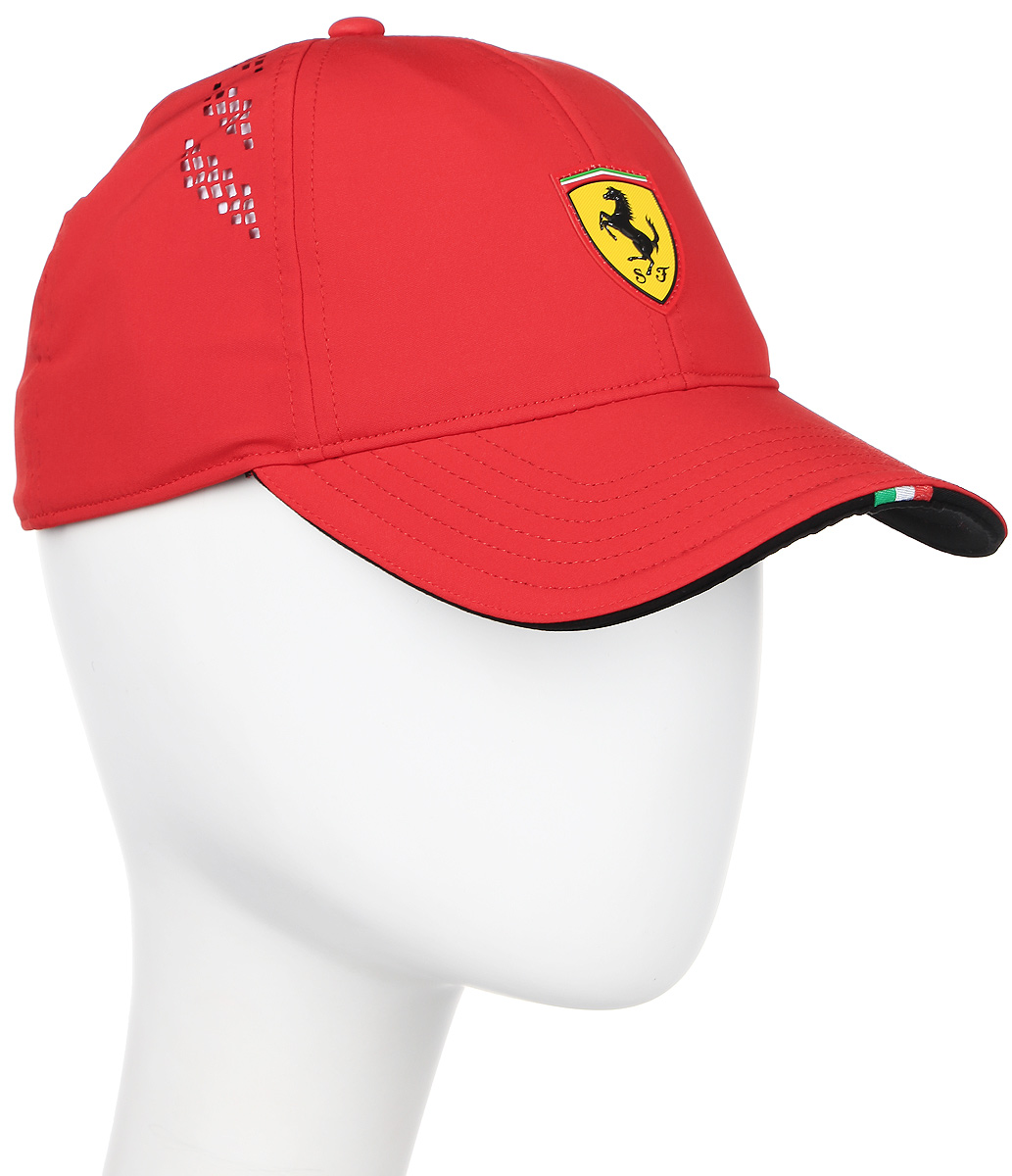Бейсболка Puma Ferrari Fanwear force SF cap, цвет: красный. 021201_01. Размер S/M (56)021201_01 Бейсболка Puma Ferrari Fanwear force SF cap, цвет: красный. 021201_01. Размер S/M (56)021201_01Бейсболка Ferrari Fanwear force SF cap с логотипом Ferrari и итальянским флагом на козырьке станет бессменным спутником на все заезды любимой команды. Модель имеет изогнутый козырек с контрастной внутренней стороной, плотную посадку с эластичной лентой вдоль головы и лазерную перфорацию по сторонам. Бейсболка декорирована гербом Ferrari из термопластичного полиуретана спереди и логотипом Puma сзади.
