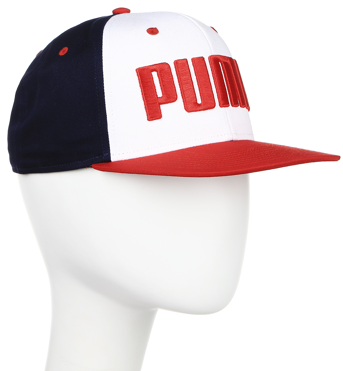 Бейсболка Puma ESS Flatbrim Cap, цвет: синий, белый, красный. 052921_10. Размер универсальный052921_10 Бейсболка Puma ESS Flatbrim Cap, цвет: синий, белый, красный. 052921_10. Размер универсальный052921_10Бейсболка ESS Flatbrim Cap с модным плоским козырьком станет стильной деталью вашего гардероба. Модель выполнена из натурального хлопка, который обеспечивает максимальный комфорт в носке. Вентиляция обеспечивается специальными вышитыми люверсами на всей поверхности бейсболки. Сзади имеется пластиковая застежка для регулировки размера. Изделие дополнено вышитым 3D-логотипом PUMA спереди и вышитым логотипом PUMA сзади. Создавайте яркие спортивные городские образы активного современного человека при помощи аксессуаров от Puma.