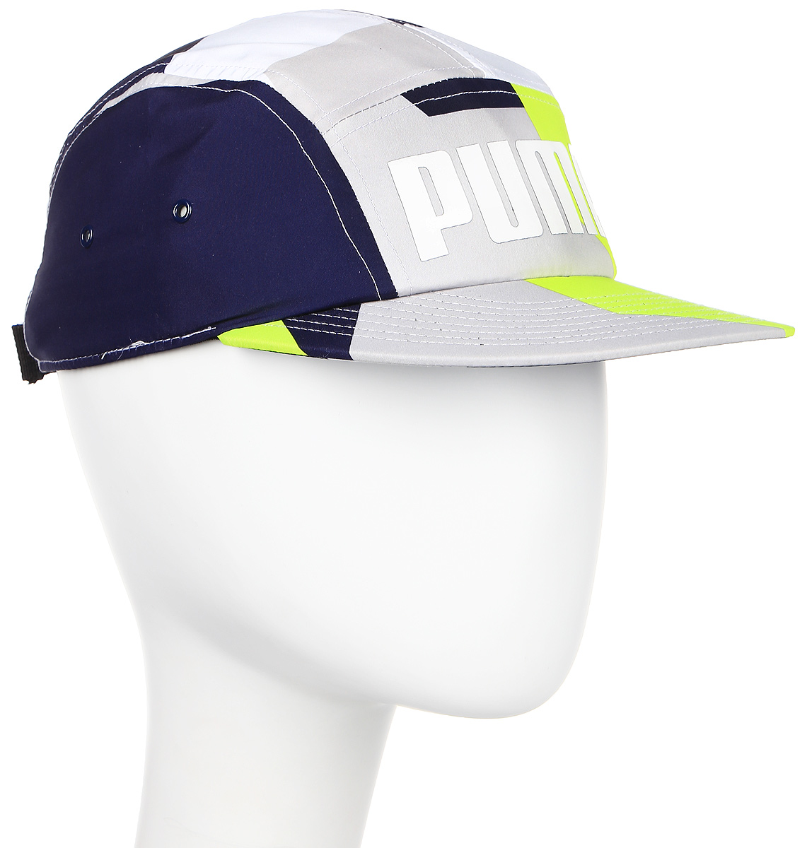 Бейсболка Puma 96 5PL Cap, цвет: синий, белый, зеленый. 021174_02. Размер универсальный021174_02 Бейсболка Puma 96 5PL Cap, цвет: синий, белый, зеленый. 021174_02. Размер универсальный021174_02Бейсболка 96 5PL Cap с плоским козырьком изготовлена из практичного и износостойкого полиэстера. С внутренней стороны модель снабжена специальной лентой по краю для впитывания излишков влаги. Вентиляция обеспечивается специальными металлическими люверсами. Отрегулировать размер можно с помощью застежки на задней части изделия. Модель дополнена фирменным логотипом PUMA спереди.