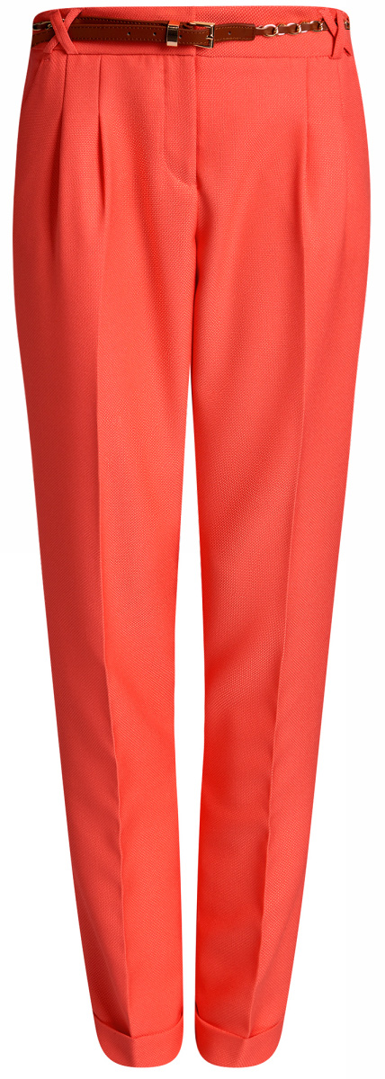 Брюки женские oodji Collection, цвет: коралловый. 21714019-3/46742/4300N. Размер 38-170 (44-170)21714019-3/46742/4300N Брюки женские oodji Collection, цвет: коралловый. 21714019-3/46742/4300N. Размер 38-170 (44-170)21714019-3/46742/4300NЖенские брюки от oodji прямого кроя выполнены из высококачественного фактурного материала. В комплект входит ремешок из искусственной кожи.