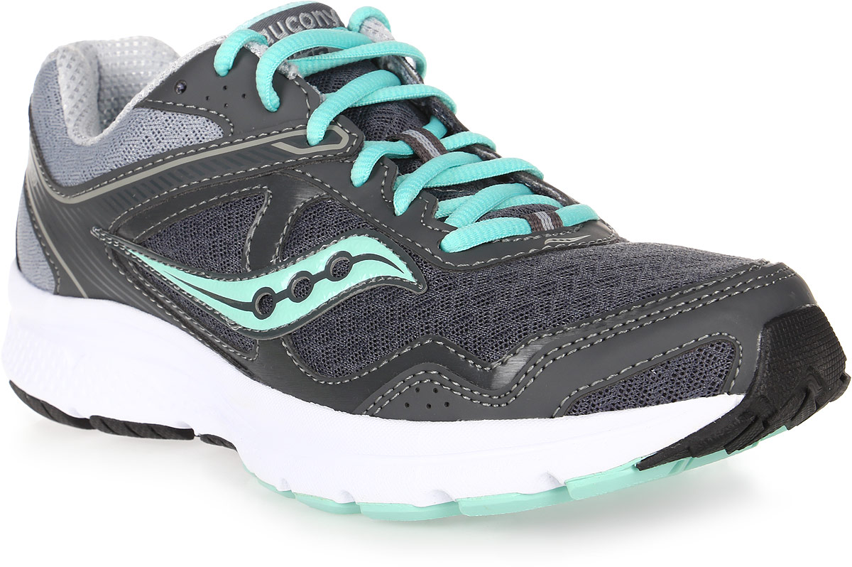 Кроссовки для бега женские Saucony Grid Cohesion 10, цвет: серый, зеленый. S15333-3. Размер 7 (37)S15333-3 Кроссовки для бега женские Saucony Grid Cohesion 10, цвет: серый, зеленый. S15333-3. Размер 7 (37)S15333-3Женские кроссовки для бега Saucony Cohesion - отличный выбор для бега и тренировок.Модель выполнена из сетчатого текстиля, который хорошо пропускает воздух и обеспечивает оптимальную вентиляцию, с отделкой из искусственной кожи. Шнуровка надежно фиксирует модель на ноге.Внутренний материал отлично отводит влагу и обеспечивает ногам комфорт. Мягкая съемная стелька исполнена из мягкого текстиля.Специальная амортизирующая подошва GRID гарантирует поддержку и оптимальное распределение ударных нагрузок во время движения. Поверхность подошвы дополнена рельефным рисунком, обеспечивающим прекрасное сцепление.