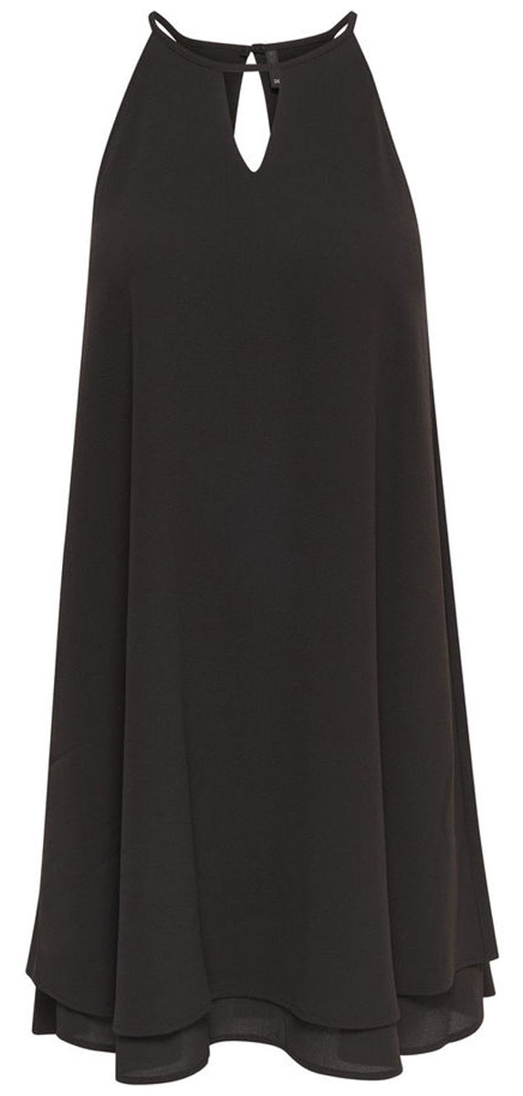 Платье Only, цвет: черный. 15138771_Black. Размер 34 (40)15138771_Black Платье Only, цвет: черный. 15138771_Black. Размер 34 (40)15138771_BlackСтильное легкое платье Only подчеркнет ваш стиль и поможет создать оригинальный женственный образ. Модель без рукавов имеет свободный крой, круглый вырез горловины, сзади застегивается на пуговицу. Платье спереди и сзади дополнено небольшими вырезами. Низ декорирован оборками.