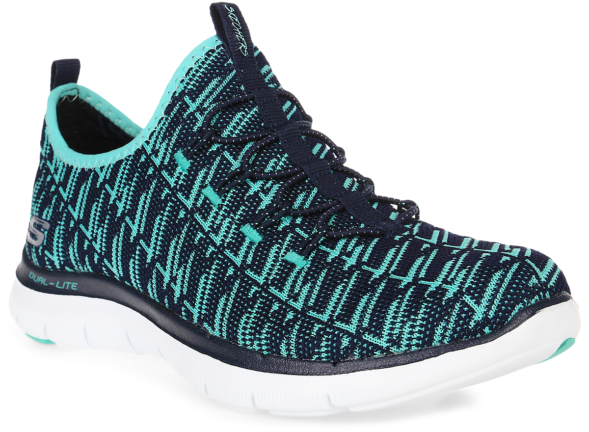 Кроссовки женские Skechers Flex Appeal 2.0, цвет: синий, бирюзовый. 12765-NVGR. Размер 6,5 (37)12765-NVGR Кроссовки женские Skechers Flex Appeal 2.0, цвет: синий, бирюзовый. 12765-NVGR. Размер 6,5 (37)12765-NVGRСтильные легкие женские кроссовки Skechers подходят как для занятий спортом, так и для повседневных прогулок. Верх модели выполнен из дышащего текстиля. Эластичная шнуровка надежно зафиксирует модель на стопе. Внутренняя отделка исполнена из мягкого текстиля. Гибкая анатомическая подошва имеет рельефный протектор, который обеспечивает надежное сцепление с поверхностью.В таких кроссовках вашим ногам будет комфортно и уютно. Они подчеркнут ваш стиль и индивидуальность!