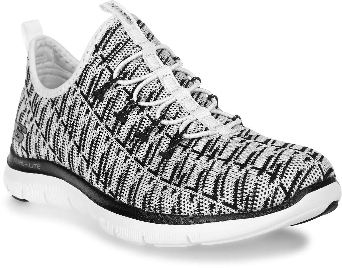 Кроссовки женские Skechers Flex Appeal 2.0, цвет: черный, белый. 12765-WBK. Размер 7,5 (38,5)12765-WBK Кроссовки женские Skechers Flex Appeal 2.0, цвет: черный, белый. 12765-WBK. Размер 7,5 (38,5)12765-WBKСтильные легкие женские кроссовки Skechers подходят как для занятий спортом, так и для повседневных прогулок. Верх модели выполнен из дышащего текстиля. Эластичная шнуровка надежно зафиксирует модель на стопе. Внутренняя отделка исполнена из мягкого текстиля. Гибкая анатомическая подошва имеет рельефный протектор, который обеспечивает надежное сцепление с поверхностью.В таких кроссовках вашим ногам будет комфортно и уютно. Они подчеркнут ваш стиль и индивидуальность!