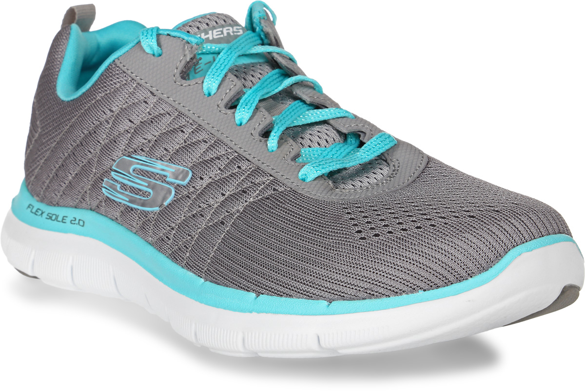 Кроссовки женские Skechers Flex Appeal 2.0-Break Free, цвет: серый, голубой. 12757-GYLB. Размер 7,5 (38,5)12757-GYLB Кроссовки женские Skechers Flex Appeal 2.0-Break Free, цвет: серый, голубой. 12757-GYLB. Размер 7,5 (38,5)12757-GYLBСтильные легкие женские кроссовки Skechers подходят как для занятий спортом, так и для повседневных прогулок. Верх модели выполнен из дышащего текстиля. Классическая шнуровка надежно зафиксирует модель на стопе. Внутренняя отделка исполнена из мягкого текстиля. Гибкая анатомическая подошва имеет рельефный протектор, который обеспечивает надежное сцепление с поверхностью.В таких кроссовках вашим ногам будет комфортно и уютно. Они подчеркнут ваш стиль и индивидуальность!