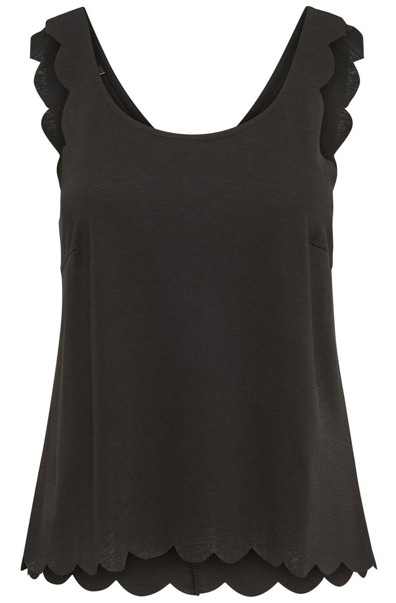 Топ женский Only, цвет: черный. 15135031_Black. Размер XS (40/42)15135031_Black Топ женский Only, цвет: черный. 15135031_Black. Размер XS (40/42)15135031_BlackСтильный топ Only подчеркнет ваш стиль и поможет создать оригинальный образ. Модель без рукавов имеет круглый вырез горловины, сзади расположен глубокий V-образный вырез. Проймы рукавов и низ изделия отделаны оригинальной отделкой.