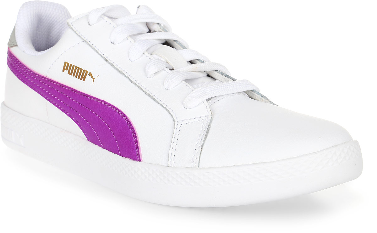 Кеды женские Puma Smash Wns L, цвет: белый, фуксия. 36078009. Размер 6 (38)36078009 Кеды женские Puma Smash Wns L, цвет: белый, фуксия. 36078009. Размер 6 (38)36078009Модель Puma Smash Wns L для женщин сохраняет простоту и чистоту линий, свойственную классическим теннисным туфлям. Обувь фиксируется на ноге при помощи классической шнуровки. Верх из мягкой кожи с традиционной полосой придает модели женственный, нарядный и стильный облик и делает её отличным дополнением к повседневному гардеробу.