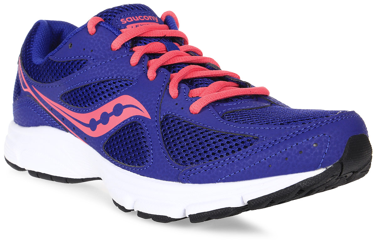 Кроссовки для бега женские Saucony Lexicon 2, цвет: синий, розовый. S15251-7. Размер 7 (37)S15251-7 Кроссовки для бега женские Saucony Lexicon 2, цвет: синий, розовый. S15251-7. Размер 7 (37)S15251-7Женские кроссовки Saucony Lexicon 2 разработаны для бега c начальным уровнем подготовки. Верх модели выполнен из сетчатого текстиля и полимерных вставок, что обеспечивает хорошую воздухопроницаемость и поддержку. Шнуровка надежно фиксирует обувь на ноге и позволяет регулировать объем. Модель с защитой мыска и усиленной пяткой дополнена мягким бортиком вокруг лодыжки.Внутренний материал кроссовок отлично отводит влагу и создает ногам комфорт.Низкий профиль подошвы обеспечивает отличную чувствительность при беге. Поверхность подошвы дополнена рельефным рисунком, что способствует прекрасному сцеплению.