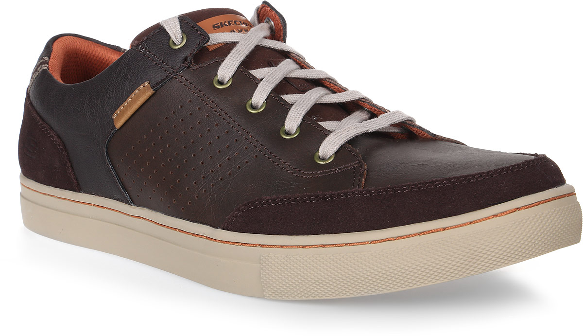 Кеды мужские Skechers Elvino - Lemen, цвет: коричневый. 64796-BRN. Размер 10 (43,5)64796-BRN Кеды мужские Skechers Elvino - Lemen, цвет: коричневый. 64796-BRN. Размер 10 (43,5)64796-BRNСтильные мужские кеды Skechers отлично подойдут для повседневной носки. Верх модели выполнен из натуральной кожи. Удобная шнуровка надежно фиксирует модель на стопе. Подошва обеспечивает легкость и естественную свободу движений.