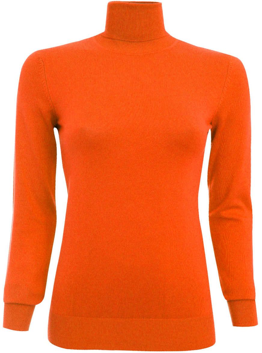 Свитер женский oodji Collection, цвет: оранжевый. 74412005/24525/5500N. Размер 36 (42)74412005/24525/5500N Свитер женский oodji Collection, цвет: оранжевый. 74412005/24525/5500N. Размер 36 (42)74412005/24525/5500NЖенский свитер от oodji выполнен из вискозной пряжи с добавлением полиамида. Модель с длинными рукавами и воротником-гольф.