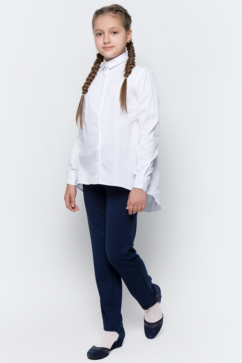 Блузка для девочки Button Blue, цвет: белый. 217BBGS22010200. Размер 128, 8 лет217BBGS22010200 Блузка для девочки Button Blue, цвет: белый. 217BBGS22010200. Размер 128, 8 лет217BBGS22010200Блузка для девочки - основа повседневного школьного образа! Актуальная трапециевидная форма, удлиненная линия спинки сделает образ школьницы новым, свежим и необычным!Блузка изготовлена из качественной смесовой ткани. Модель с длинными рукавами и отложным воротником застегивается на пуговицы.