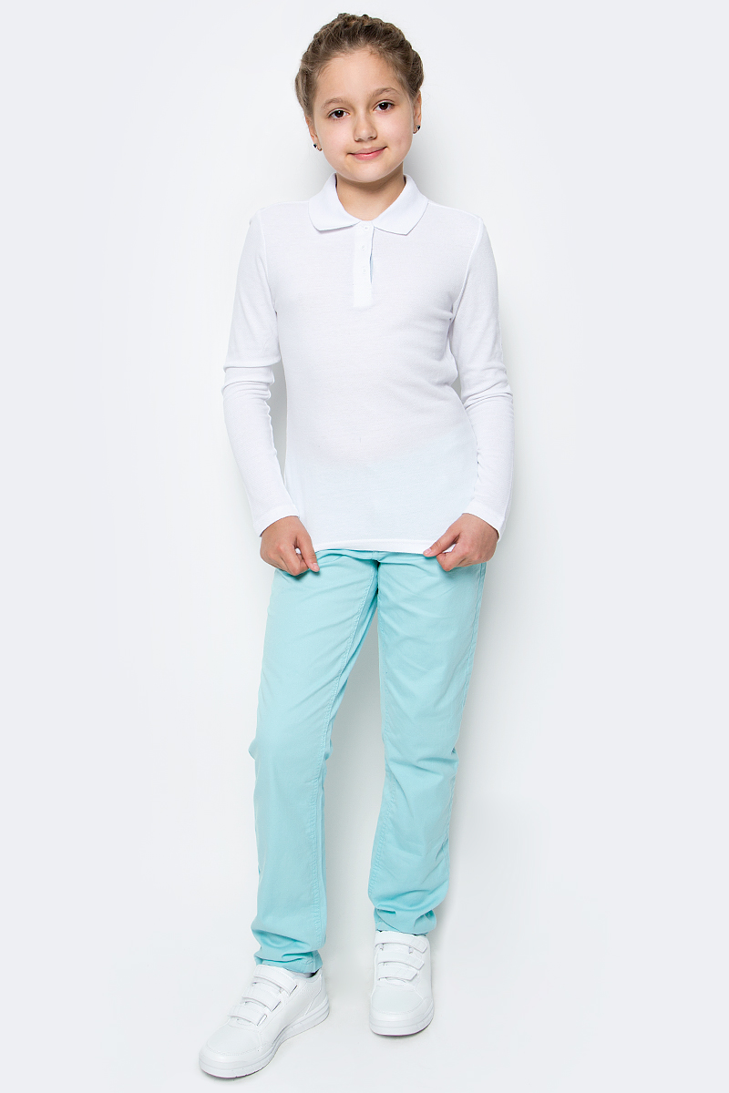 Поло для девочки Button Blue, цвет: белый. 217BBGS14010200. Размер 158, 13 лет217BBGS14010200 Поло для девочки Button Blue, цвет: белый. 217BBGS14010200. Размер 158, 13 лет217BBGS14010200Прекрасная альтернатива блузке - белое поло! По удобству и комфорту, поло для девочки в школу не менее удобно, чем футболка с длинным рукавом, но поло выглядит строже и наряднее. Небольшой цветовой акцент, внутренняя планка, придает модели изюминку.
