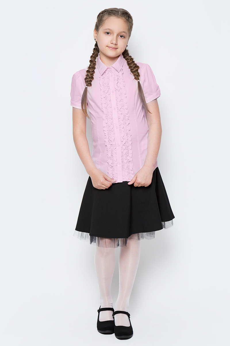 Блузка для девочки Button Blue, цвет: розовый. 217BBGS22061200. Размер 128, 8 лет217BBGS22061200 Блузка для девочки Button Blue, цвет: розовый. 217BBGS22061200. Размер 128, 8 лет217BBGS22061200Блузки для школы купить не сложно, но выбрать модель, сочетающую прекрасный состав, элегантный дизайн, привлекательную цену, не так уж и легко. Купить красивую школьную блузку для девочки недорого возможно, если это блузка от Button Blue! Не откладывайте покупку! Нарядная школьная блузка с коротким рукавом понадобится 1 сентября как никогда, придав образу торжественность и элегантность. Блузка изготовлена из качественной смесовой ткани. Модель с отложным воротником застегивается на пуговицы.