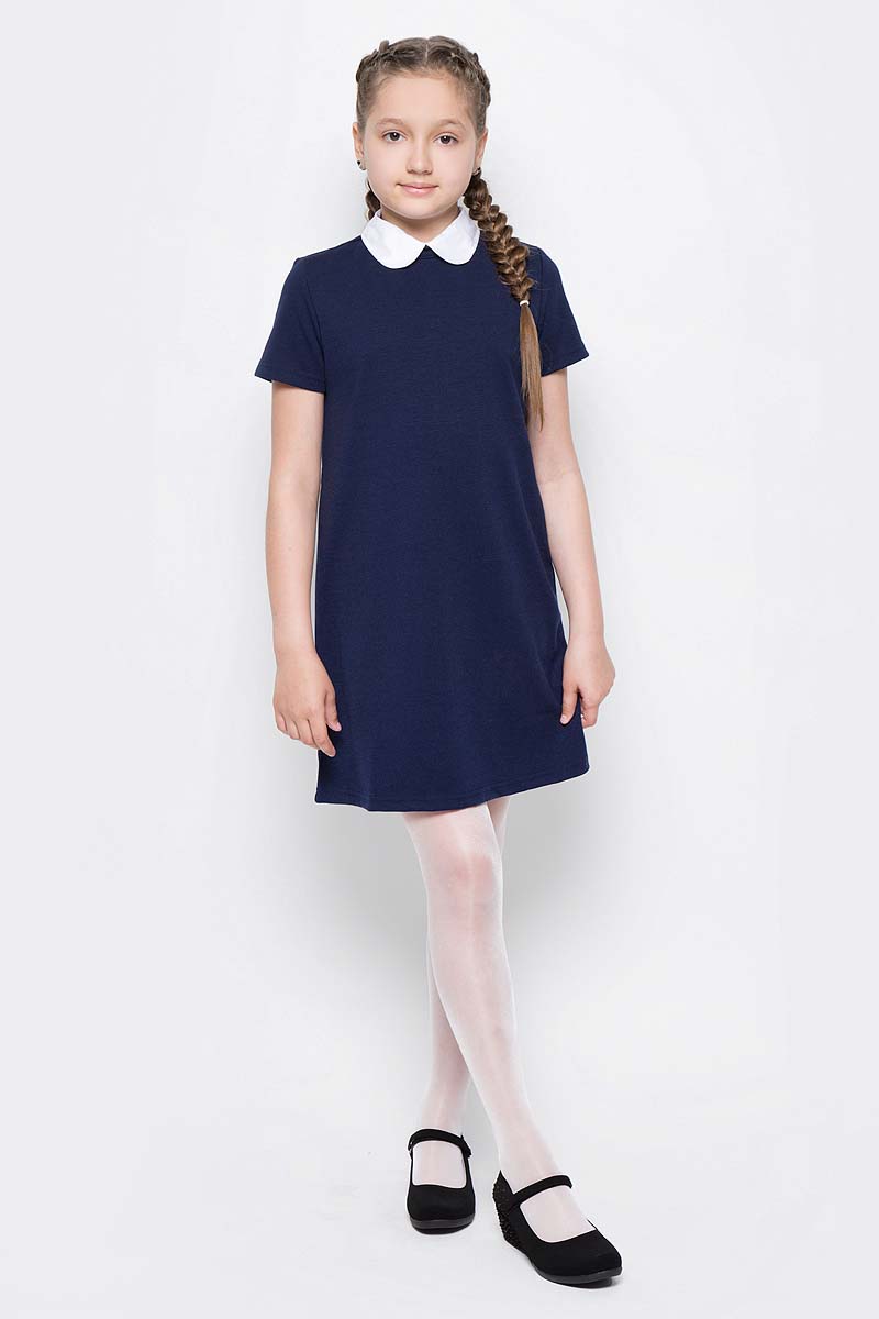 Платье для девочки Button Blue, цвет: темно-синий. 217BBGS50011000. Размер 140, 10 лет217BBGS50011000 Платье для девочки Button Blue, цвет: темно-синий. 217BBGS50011000. Размер 140, 10 лет217BBGS50011000Школьные платья делают образ ученицы серьезным и элегантным. Если вы хотите купить универсальную вещь и на каждый день, и для торжественного случая, вам стоит купить школьное платье. Трикотажное школьное платье для девочек обеспечит уют, свободу движений, удобство в повседневной носке. Белый воротник подчеркнет строгость модели и нежность ее обладательницы.