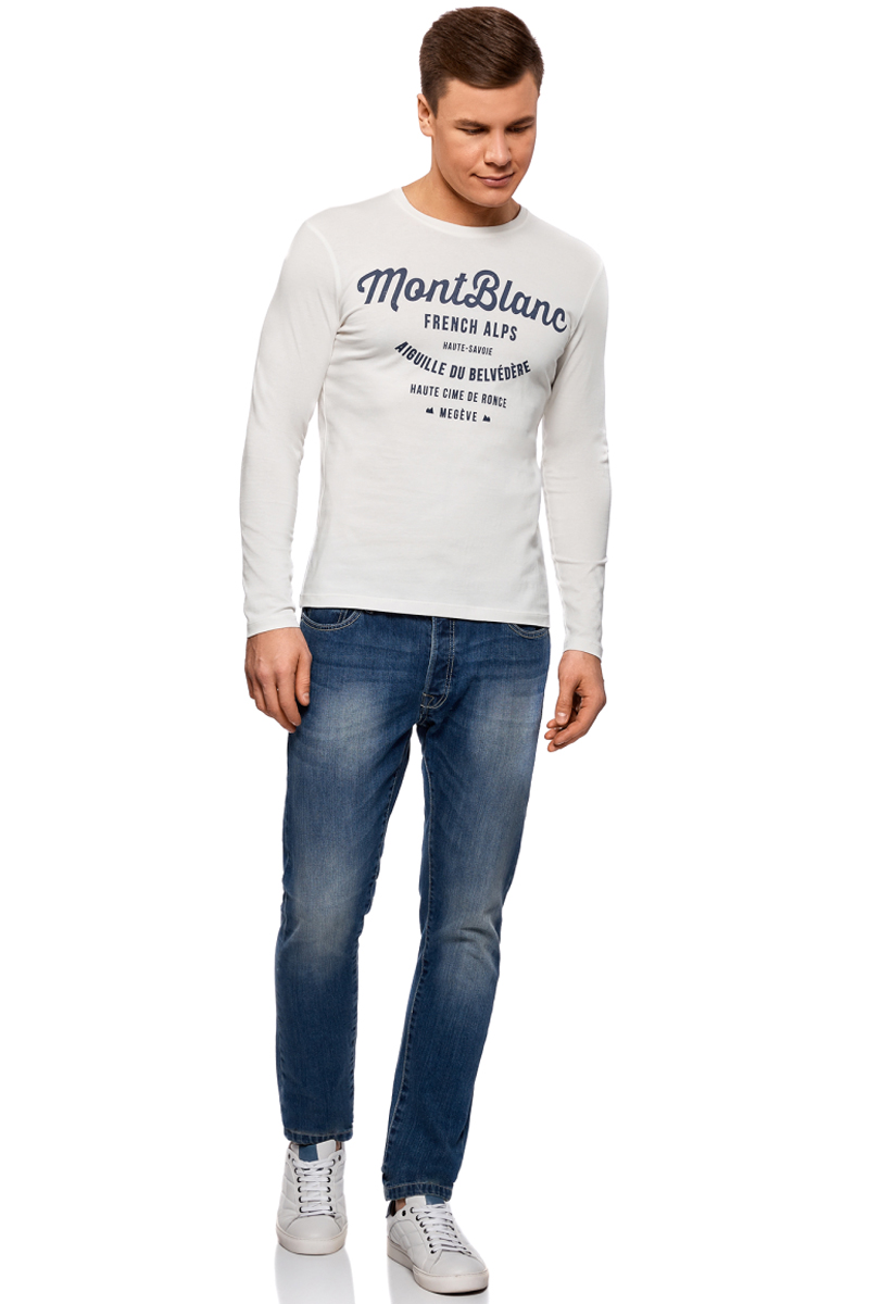 Лонгслив мужской oodji Basic, цвет: белый. 5B512003M/25754N/1279P. Размер XL (56)5B512003M/25754N/1279P Лонгслив мужской oodji Basic, цвет: белый. 5B512003M/25754N/1279P. Размер XL (56)5B512003M/25754N/1279PМужской лонгслив от oodji выполнен из натурального хлопкового трикотажа. Модель с длинными рукавами и круглым вырезом горловины на груди оформлена принтованными надписями.