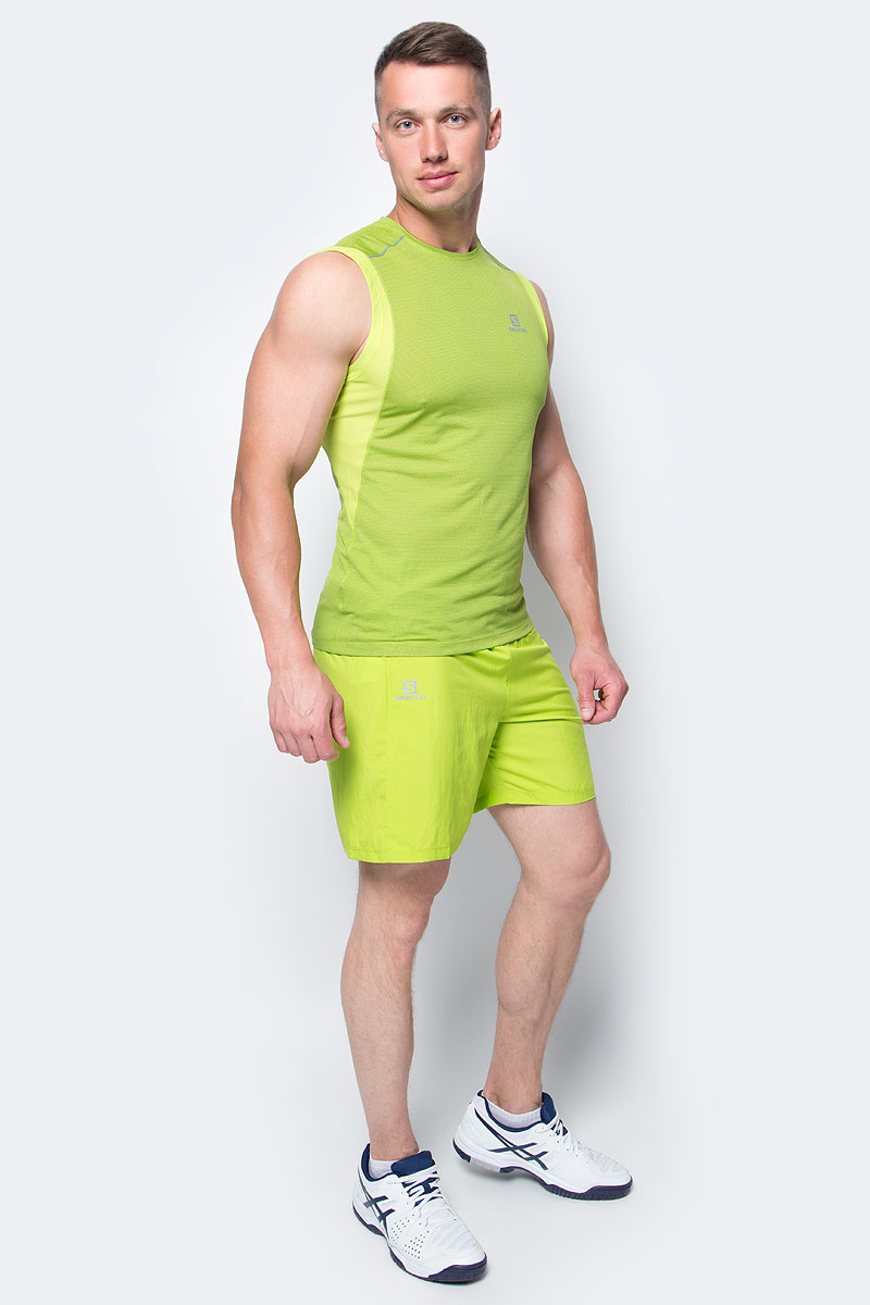 Шорты для бега мужские Salomon Trail Runner Short, цвет: салатовый. L39385800. Размер L (52/54)L39385800 Шорты для бега мужские Salomon Trail Runner Short, цвет: салатовый. L39385800. Размер L (52/54)L39385800Свободные легкие беговые шорты для мужчин Trail Runner изготовлены из качественного полиэстера. Шорты с удобными карманами в задней части пояса идеально подходят для занятий различными видами спорта в любое время года.