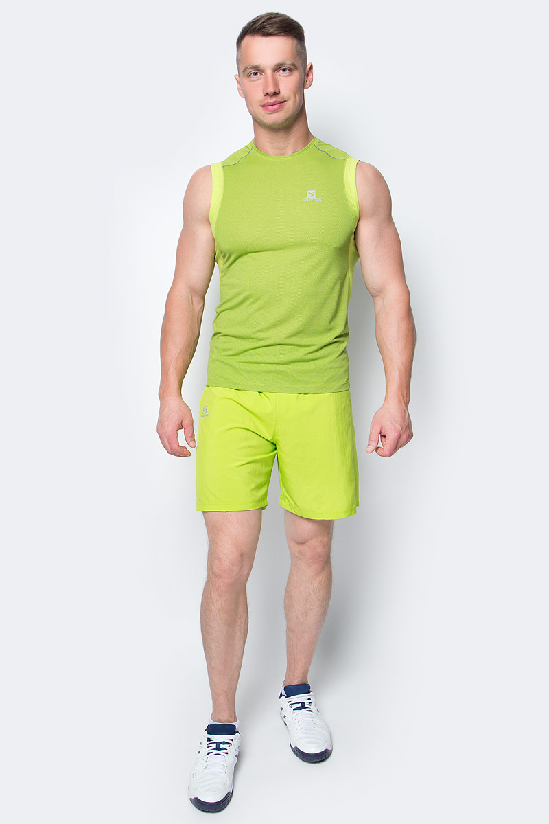 Майка для бега мужская Salomon Trail Runner Sleev Tee M, цвет: зеленый. L39259700. Размер L (52/54)L39259700 Майка для бега мужская Salomon Trail Runner Sleev Tee M, цвет: зеленый. L39259700. Размер L (52/54)L39259700Майка Salomon идеально подходит для занятий бегом или хайкинга в жаркую погоду. Мужская футболка обеспечивает полную свободу движений и вентиляцию, прекрасно сидит при надетом рюкзаке.