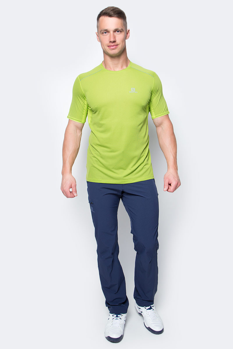 Футболка для бега мужская Salomon Trail Runner Ss Tee M, цвет: салатовый. L39259500. Размер S (44/46)L39259500 Футболка для бега мужская Salomon Trail Runner Ss Tee M, цвет: салатовый. L39259500. Размер S (44/46)L39259500Легкая дышащая футболка Trail Runner Tee обеспечивает комфорт, а материал с добавлением бамбукового угля предотвращает появление неприятного запаха. Модель выполнена с круглой горловиной и короткими рукавами.