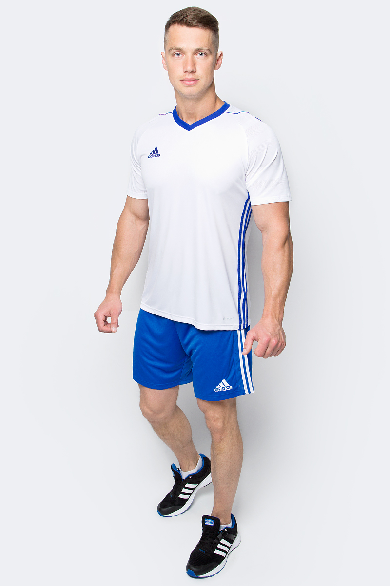 Футболка мужская adidas Tiro 17 Jsy, цвет: белый. BK5434. Размер M (48/50)BK5434 Футболка мужская adidas Tiro 17 Jsy, цвет: белый. BK5434. Размер M (48/50)BK5434Футболка мужская adidas Tiro 17 Jsy выполнена из 100% полиэстера. Модель с V-образным вырезом горловины и короткими рукавами.