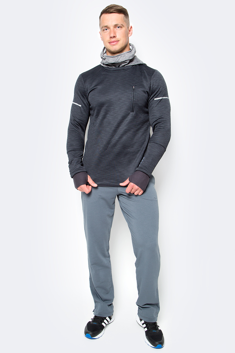 Толстовка для бега мужская adidas Sq Cht Hoodie M, цвет: черный. AP9727. Размер L (52/54)AP9727 Толстовка для бега мужская adidas Sq Cht Hoodie M, цвет: черный. AP9727. Размер L (52/54)AP9727Мужская толстовка для бега adidas Sq Cht Hoodie M выполнена из полиэстера и эластана. В этой беговой толстовке вы сможете комфортно тренироваться даже при отрицательной температуре. Утеплитель climaheat™ со свойствами натурального меха быстро сохнет и надежно сохраняет тепло без риска перегрева. Мягкий и эластичный флис сохраняет полную свободу движений во время бега, а регулируемая защитная маска и манжеты с отверстиями для больших пальцев обеспечивают дополнительный комфорт. Светоотражающие детали для безопасности в темное время суток.