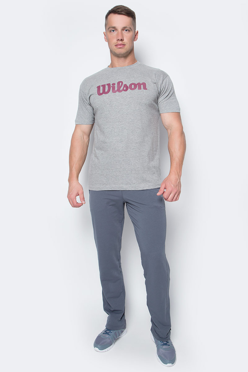 Футболка для тенниса мужская Wilson Script Cotton Tee, цвет: серый. WRA747801. Размер XL (54)WRA747801 Футболка для тенниса мужская Wilson Script Cotton Tee, цвет: серый. WRA747801. Размер XL (54)WRA747801Тренировочная футболка с логотипом Wilson. Спортивный крой для оптимального комфорта. Модель выполнена с круглой горловиной и короткими рукавами.