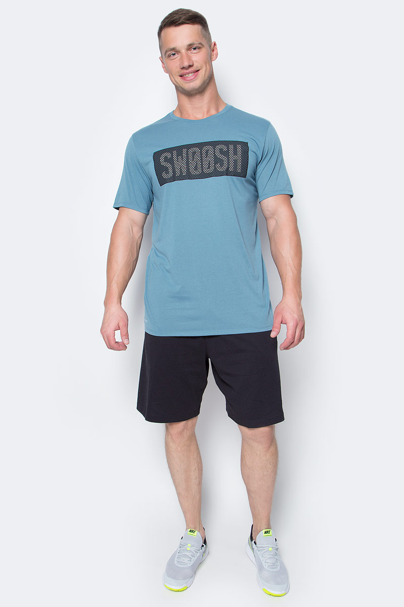 Футболка мужская Nike Nk Dry Tee Db Swoosh Perf, цвет: серо-синий. 834331-055. Размер XXL (54/56)834331-055 Футболка мужская Nike Nk Dry Tee Db Swoosh Perf, цвет: серо-синий. 834331-055. Размер XXL (54/56)834331-055Мужская футболка для тренинга Nk Dry Tee Db Swoosh Perf от Nike выполнена из полиэстера с добавлением хлопка и вискозы. Модель с круглым вырезом горловины и короткими рукавами оформлена фирменным логотипом.
