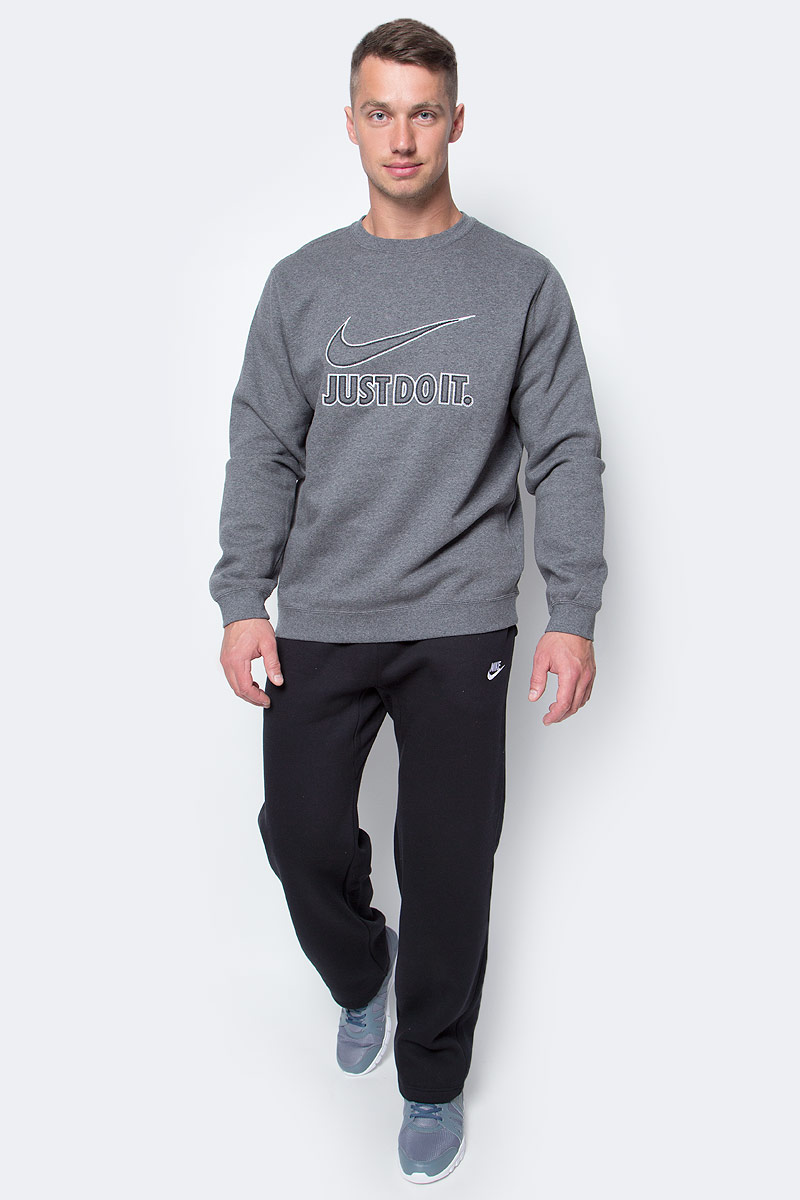 Брюки спортивные мужские Nike Nspant Oh Flc Club, цвет: черный. 804395-010. Размер S (44/46)804395-010 Брюки спортивные мужские Nike Nspant Oh Flc Club, цвет: черный. 804395-010. Размер S (44/46)804395-010Брюки Nike M NSW Pant Oh Flc Club из хлопкового плотного трикотажа. Мягкий ворс с внутренней стороны, эластичный пояс, шнуровка, боковые карманы.