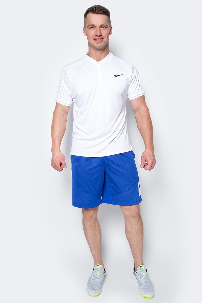 Поло мужское Nike Adv Polo Solid, цвет: белый. 729384-100. Размер XL (52/54)729384-100 Поло мужское Nike Adv Polo Solid, цвет: белый. 729384-100. Размер XL (52/54)729384-100Мужское поло от Nike выполнено из материала Dri-FIT Max и сетчатой ткани, которые поддерживают комфортную температуру тела и обеспечивают комфорт во время тренировки. Материал Dri-FIT Max эффективно отводит влагу, ускоряя высыхание ткани. Модель с воротником-стойкой и короткими рукавами застегивается спереди на пуговицы. Сетка в зонах повышенного тепловыделения улучшает воздухопроницаемость, материал защищает от ультрафиолетовых лучей.