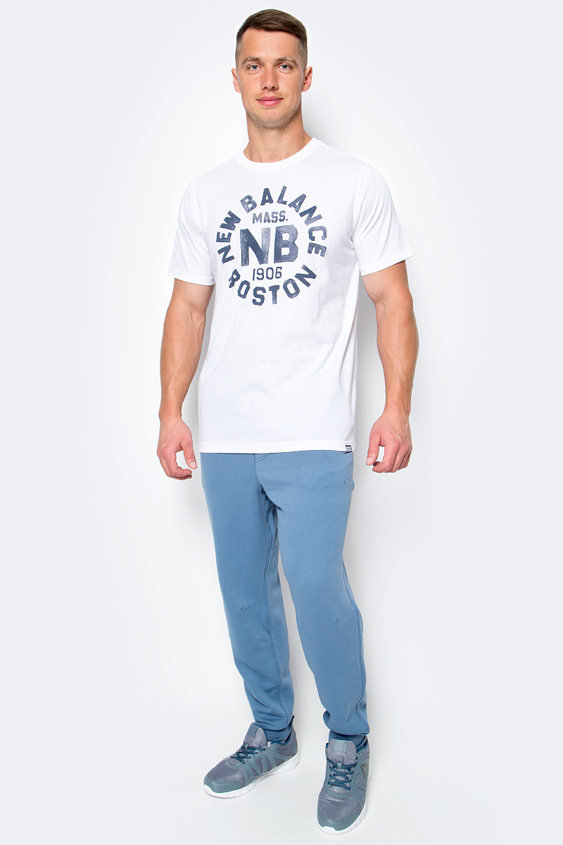 Футболка мужская New Balance Boston Tee, цвет: белый. MT71506/WT. Размер XL (50/52)MT71506/WT Футболка мужская New Balance Boston Tee, цвет: белый. MT71506/WT. Размер XL (50/52)MT71506/WTФутболка мужская Boston Tee от New Balance выполнена из тонкого трикотажа. Модель прямого кроя. Имеет круглый вырез, короткий рукав, спереди принт.