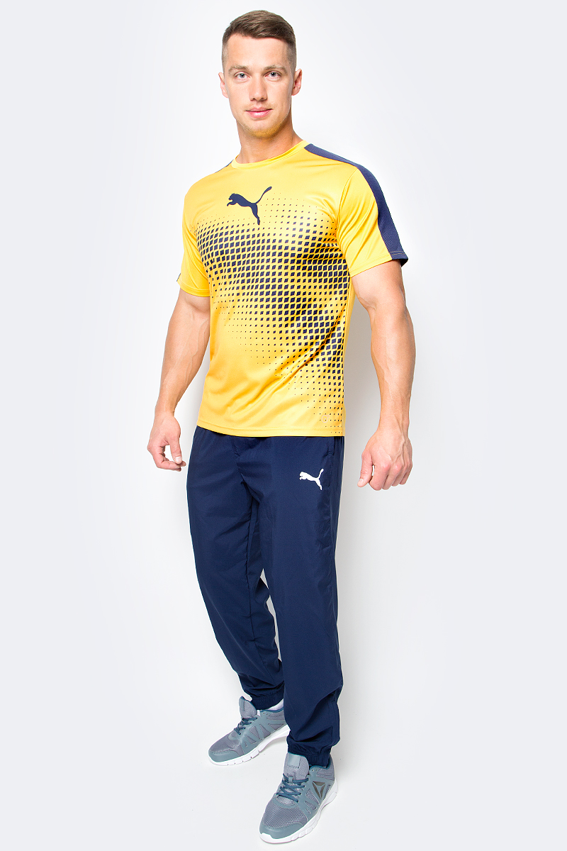 Футболка мужская Puma IT evoTRG Graphic Tee, цвет: желтый. 65517457. Размер XL (50/52)65517457 Футболка мужская Puma IT evoTRG Graphic Tee, цвет: желтый. 65517457. Размер XL (50/52)65517457Футболка IT evoTRG Graphic Tee изготовлена из полиэстера с использованием высокофункциональной технологии dryCELL, которая отводит влагу, поддерживает тело сухим и гарантирует комфорт. На спине имеются сетчатые вставки для хорошей циркуляции воздуха. Спереди модель декорирована тематическим рисунком evoTRG и логотипом PUMA. Также имеется надпись evoTRG сзади. Изделие имеет стандартную посадку Regular fit, круглый вырез горловины и короткие рукава. Такая футболка прекрасно подходит для интенсивных тренировок.