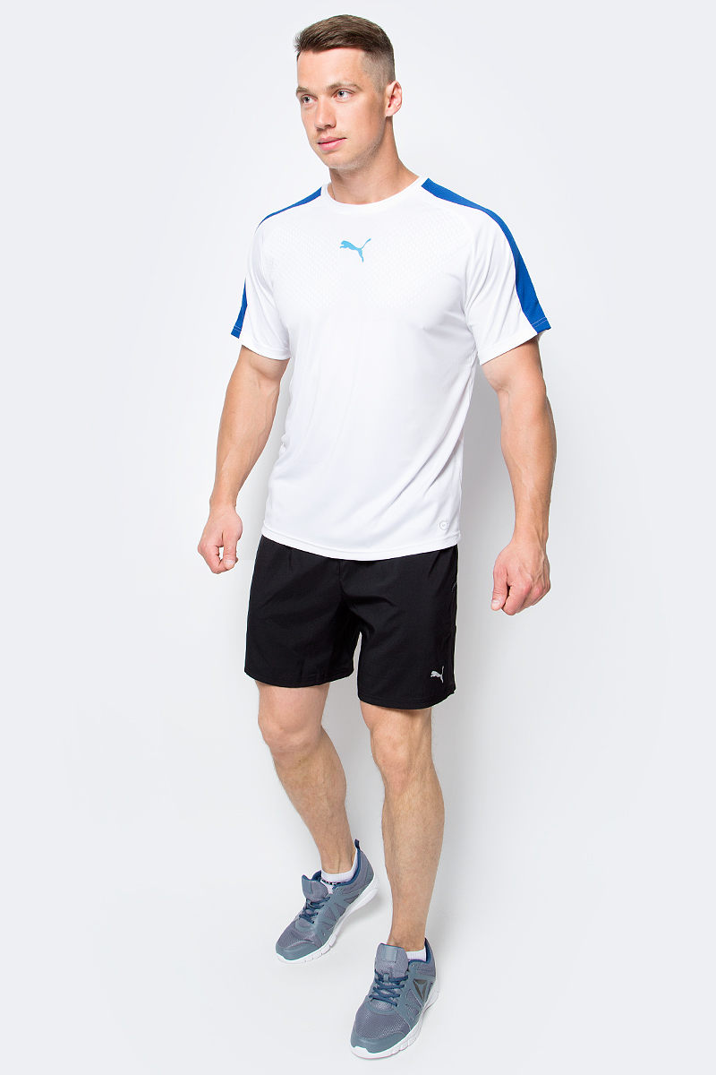 Футболка мужская Puma IT evoTRG Graphic Tee Touch, цвет: белый. 65517353. Размер XL (50/52)65517353 Футболка мужская Puma IT evoTRG Graphic Tee Touch, цвет: белый. 65517353. Размер XL (50/52)65517353Футболка IT evoTRG Graphic Tee Touch изготовлена из полиэстера с водоотталкивающим биопокрытием. Высокофункциональная технология dryCELL отводит влагу, поддерживает тело сухим и гарантирует комфорт. На спине имеются сетчатые вставки для хорошей циркуляции воздуха. Модель декорирована силиконовым принтом evoTRG Touch на груди и логотипом PUMA. Также имеется надпись evoTRG сзади. Изделие имеет стандартную посадку Regular fit, круглый вырез горловины и короткие рукава. Такая футболка прекрасно подходит для интенсивных тренировок.