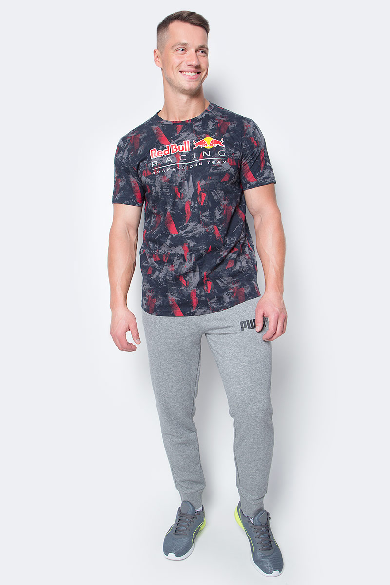 Футболка мужская Puma Rbr Allover Tee, цвет: темно-синий, серый, красный. 57275201. Размер M (46/48)57275201 Футболка мужская Puma Rbr Allover Tee, цвет: темно-синий, серый, красный. 57275201. Размер M (46/48)57275201Стильная мужская футболка Puma Rbr Allover Tee незаменима для настоящих любителей автоспорта. Модель с короткими рукавами икруглым вырезом горловины выполнена из высококачественного материала.