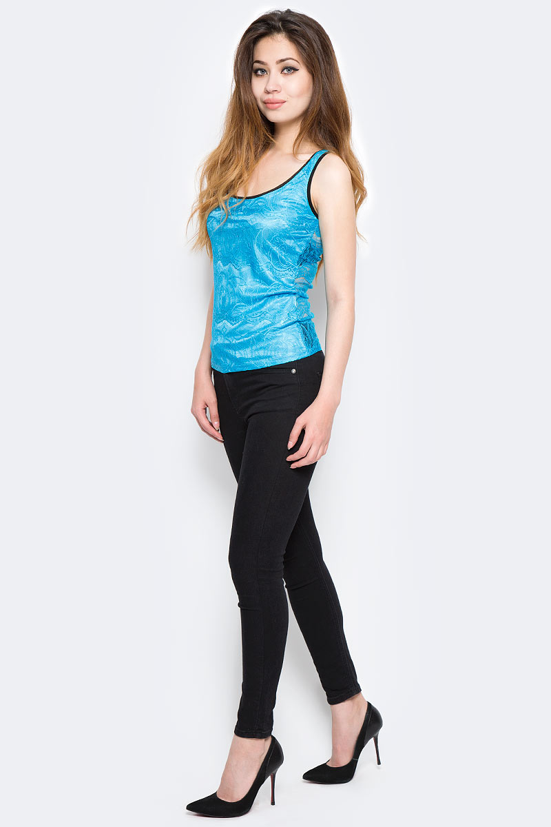 Майка женская oodji Collection, цвет: бирюзовый. 21305130M/31661/7300N. Размер 42-170 (48-170)21305130M/31661/7300N Майка женская oodji Collection, цвет: бирюзовый. 21305130M/31661/7300N. Размер 42-170 (48-170)21305130M/31661/7300NМайка женская oodji Collection выполнена из высококачественного материала. Модель с круглым вырезом горловины оформлена кружевом.