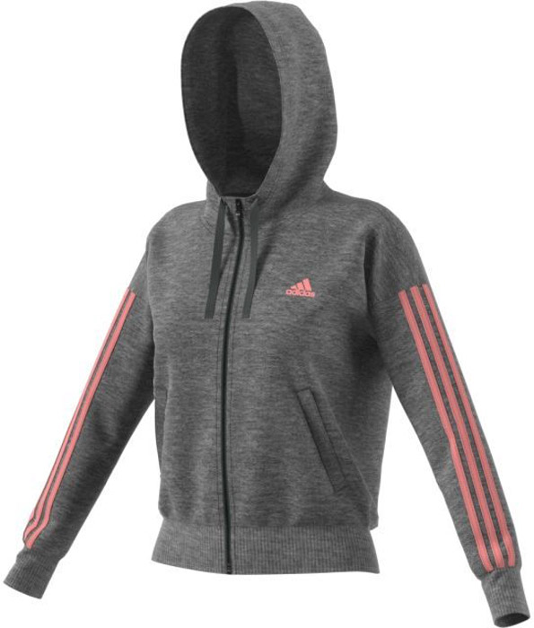 Худи женское Adidas Ess 3s Fz Hd, цвет: серый, розовый. BR2438. Размер XXL (56/58)BR2438 Худи женское Adidas Ess 3s Fz Hd, цвет: серый, розовый. BR2438. Размер XXL (56/58)BR2438Стильное женское худи Adidas изготовлено из хлопка с добавлением полиэстера. Изделие имеет прямой крой, длинные рукава-реглант, карманы, капюшон на завязках. Изделие дополнено спереди застежкой - молнией. Рифленые манжеты и нижний край обеспечивают идеальную посадку.