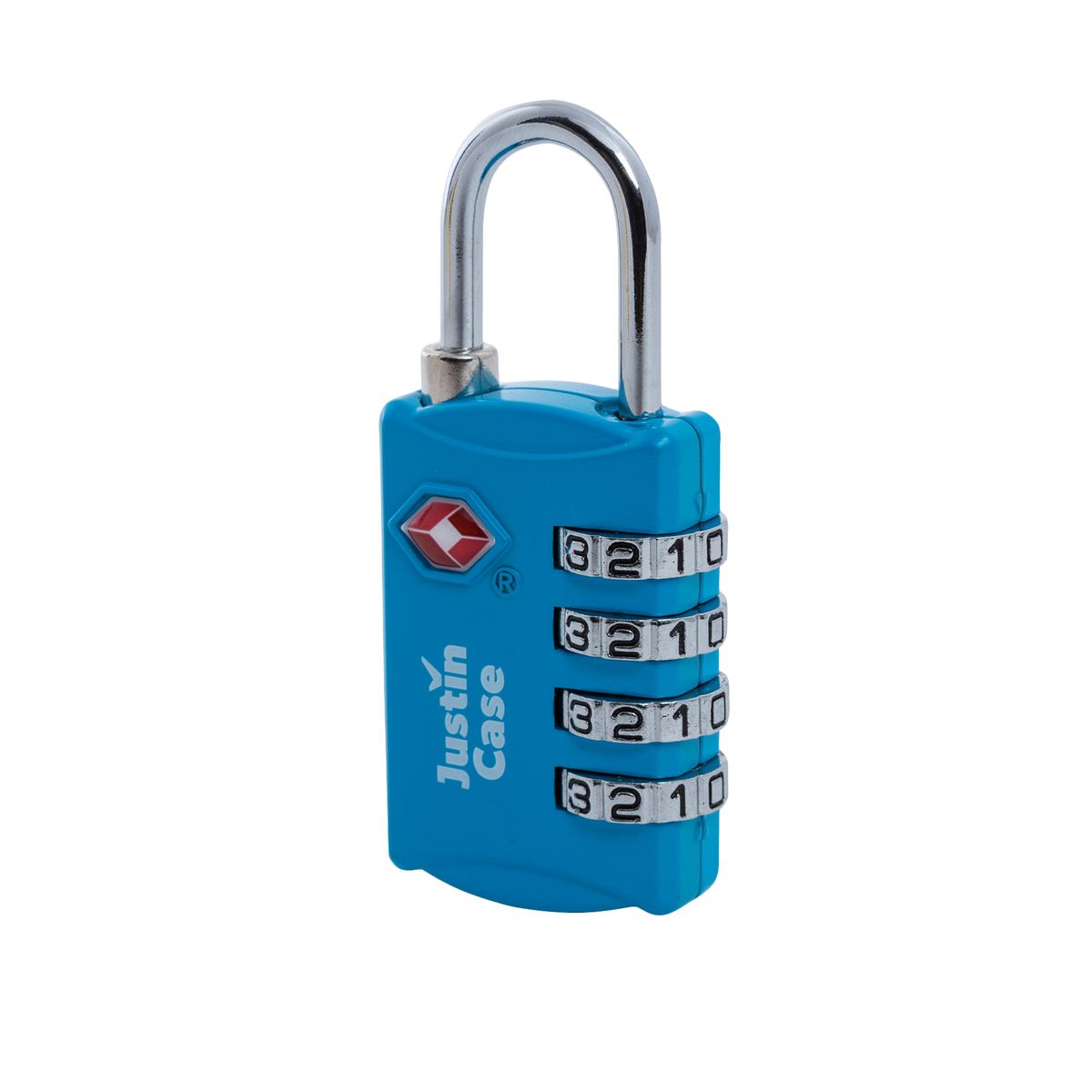 Замок кодовый для багажа JustinCase "4-Dial TSA Combination Lock", цвет: голубой
