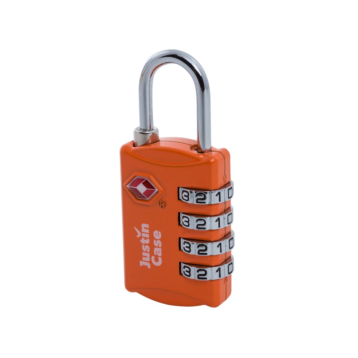 Замок кодовый для багажа JustinCase "4-Dial TSA Combination Lock", цвет: оранжевый