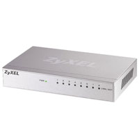 Zyxel GS-108BGS-108B Zyxel GS-108BGS-108BКоммутатор ZyXEL GS-108B обеспечивает неблокируемую коммутацию с общей пропускной способностью 16 Гбит/с и предназначен для объединения в сеть до восьми устройств с интерфейсом Gigabit Ethernet, для которых характерен интенсивный обмен данными и передача файлов большого размера: графических и игровых станций, cетевых накопителей, точек доступа Wi-Fi 802.11n, мощных ноутбуков и т. п.Кроме того, GS-108B используется для подключения нескольких сегментов сети Fast Ethernet к общему серверу. Помимо устройств с интерфейсом Gigabit Ethernet, к нему можно подключать любую сетевую технику, работающую на скорости 100 или 10 Мбит/с.Коммутатор ZyXEL GS-108B не требует настройки и совместим с компьютерными платформами, работающими под управлением любых операционных систем. Он компактен, бесшумен и рассчитан на круглосуточную работу.Неуправляемый коммутатор Gigabit Ethernet5 портов 10/100/1000 Мбит/с (RJ-45, MDI/MDI-X)Светодиодные индикаторы электропитания и состояния портов коммутатораНастольное исполнение