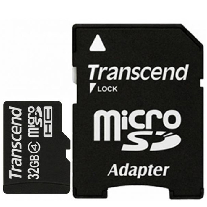 Transcend microSDHC Class 4 32GB карта памяти + адаптерTS32GUSDHC4 Transcend microSDHC Class 4 32GB карта памяти + адаптерTS32GUSDHC4Карта памяти Transcend microSDHC Class 4 идеально подойдет для хранения большого объема информации.Корректирующий код (ECC) для обнаружения и устранения ошибок при передаче информацииВозможность внутрисистемного программирования (ISP) для обновления микропрограммыПоддержка автоматического ждущего режима, режима выключенного питания и спящего режимаМеханическое переключение защиты записиСоответствие стандартам RoHSВнимание: перед оформлением заказа убедитесь в поддержке вашим электронным устройством карт памяти данного объема.