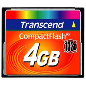 Transcend Compact Flash 133x 4GBTS4GCF133 Transcend Compact Flash 133x 4GBTS4GCF133Карты Compact Flash (CF) 133X предназначены для серьезных пользователей, которые выдвигают жесткие требования к производительности и надежности флэш-карт, например, для профессиональных фотографов и репортеров. Для того чтобы обеспечить максимальную совместимость и скорость, карты 133X CF функционируют, как в двухканальном режиме, так и и в режиме Ultra DMA mode 4. Средняя скорость чтения/записи флэш-карт Transcend 133X CF достигает 45 МБ/с и 21,5 МБ/с соответственно. Такие скорости значительно сокращают время отклика между снимками при фотосъемке с помощью профессиональных цифровых зеркальных камер. Это значительно упрощает последовательную фотосъемку и непрерывную видеосъемку.Карты 133X CF разработаны для профессиональных цифровых камер. Карты проходят жесткие тестирования в профессиональных камерах высокого разрешения ведущих производителей фототехники, таких как Canon, Nikon, Olympus и Sony.Внимание: перед оформлением заказа, убедитесь в поддержке Вашим электронным устройством карт памяти данного объема!