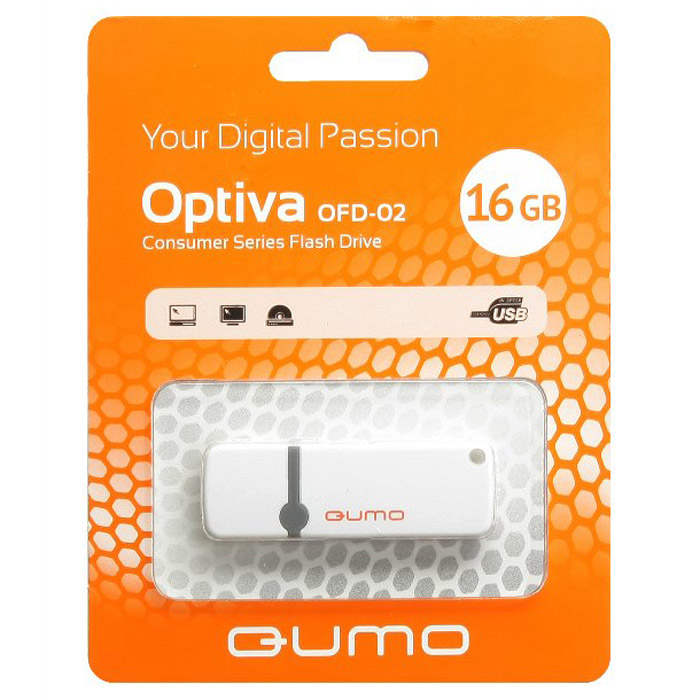 QUMO Optiva 02 16GB, WhiteQM16GUD-OP2-white QUMO Optiva 02 16GB, WhiteQM16GUD-OP2-whiteФлэш-накопитель QUMO Optiva 02 идеально подходит для записи любой информации, надежно сохраняет и передает важные данные, песни, снимки.