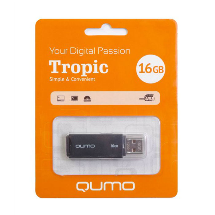 QUMO Tropic 16GB, BlackQM16GUD-TRP-Black QUMO Tropic 16GB, BlackQM16GUD-TRP-BlackQUMO Tropic — это стильная флэшка, а также удобный помощник в хранении и переносе данных. Вы сможете легко хранить, систематизировать и делиться с друзьями своими фотографиями.