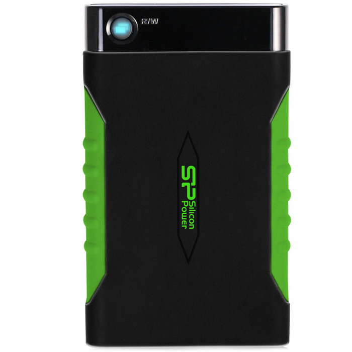 Silicon Power Armor A15, 500GB USB3.0, Black (SP500GBPHDA15S3K)SP500GBPHDA15S3K Silicon Power Armor A15, 500GB USB3.0, Black (SP500GBPHDA15S3K)SP500GBPHDA15S3KSilicon Power Armor A15 оснащен высокоскоростным интерфейсом USB 3.0 с пропускной способностью 5 Гб/сек, что в 10 раз превышает пропускную способность интерфейса USB 2.0, что позволяет сократить время при передачи массивных файлов. Устройство удостоено награды 2012 Taiwan Excellence Award.Silicon Power Armor A15 поддерживает высокую скорость передачи данных до 5Гб/сек и имеет прочный и ударостойкий корпус. Особая внутренняя система защиты диска соответствует военным стандартам США - MIL-STD-810F 516.5 procedure IV (тест на падение) и оснащена двухступенчатой противоударной технологией. Протестирован на падение продукта непосредственно на бетонный пол (или более твердая поверхность). Тест с использованием оборудования для теста на падения: свободное падение с высоты 122 см. Протестированы 26 контактных точек (8 углов, 12 боковых сторон, 6 поверхностей. Easy Plug in and use - не требует внешних источников питания. Функция one-touch backup и программное обеспечение обеспечивают пользователям новый опыт хранения данных, высокий уровень защиты данных и еще большее удобство.Кнопка быстрого резервного копирования One touchLED индикатор статуса питания и передачи данныхБесплатная загрузка ПО SP WidgetСкорость передачи данных: до 5 Гб/с (USB 3.0), до 480 Mb/s (USB 2.0)Поддерживает ОС: Windows 7 / Vista / XP / 2000, Linux 2.6.31 и более поздние версии, Mac OS 10.5 и более поздние версии (только USB 2.0)Рабочая температура: от +5°С до +55°СТемпература хранения: от -40°С до +70° СКнопка быстрого резервного копирования One touchLED индикатор статуса питания и передачи данных