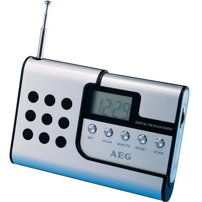 AEG DRR 4107, Aluminium радиоприемникDRR 4107 AEG DRR 4107, Aluminium радиоприемникDRR 4107Портативный радиоприемник AEG DRR 4107 с привлекательным алюминиевым дизайном.ДисплейТелескопическая антеннаИндикация времени сутокОтделяемая от корпуса колонкаВозможность крепления на ремнеВысококачественный металлический корпус