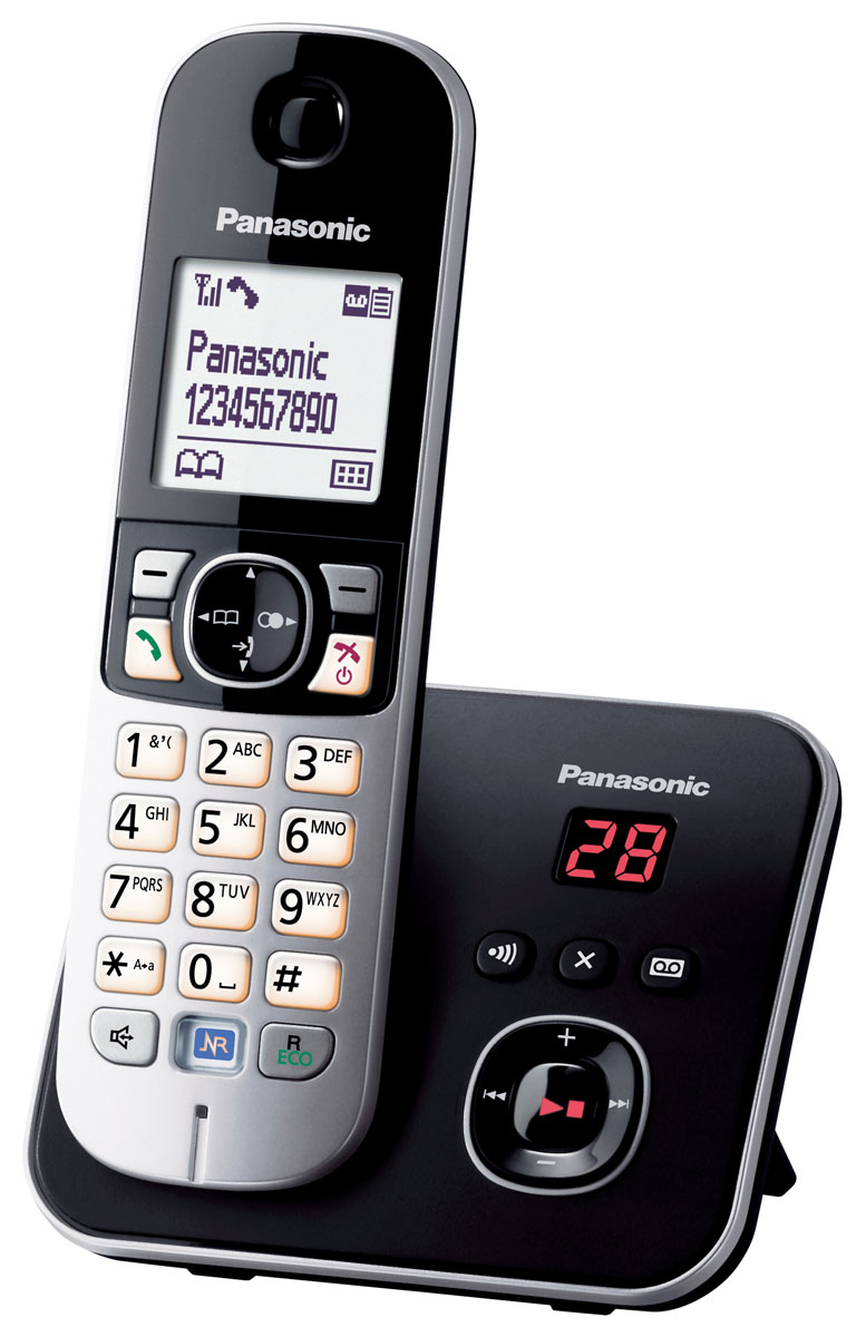 Panasonic KX-TG6821 RUB DECT телефонKX-TG6821RUB Panasonic KX-TG6821 RUB DECT телефонKX-TG6821RUBКомпактный и удобный радиотелефон Panasonic KX-TG6821RUM сделает разговоры дома и в офисе комфортными и удобными. Качество связи остается превосходным на расстоянии 50 метров от базы в квартире и 300 метров на открытом пространстве. Модель оснащена опцией ID Caller, автоматически определяющей номера входящих вызовов. Система быстрого набора позволяет быстро выбрать нужный контакт, сохраненный в памяти телефона или записной книжке. Panasonic KX-TG6821RUM имеет функцию автоответчика с возможностью записи до 30 минут. Специальная кнопка на базе позволяет отыскать потерянную трубку. Помимо стандартных функций, аппарат обладает системой Радионяня, фиксирующей звуки в детской комнате, а также ночным режимом, которые не позволит звонку побеспокоить хозяина в момент сна. блокировка клавиатурырусифицированное менючасы, дата на дисплеебудильник с повторным сигналом и установкой по дням неделиповторный набор