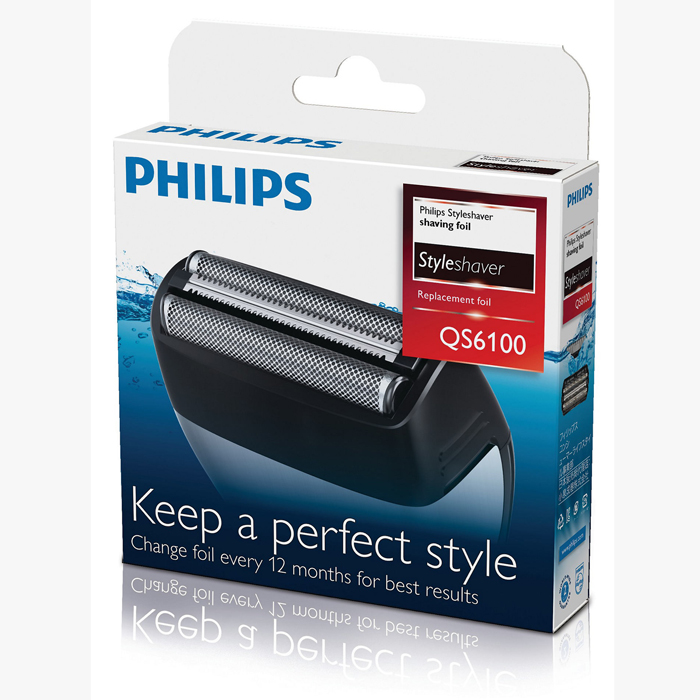 Philips QS6100/50 бритвенная головкаQS6100/50 Philips QS6100/50 бритвенная головкаQS6100/50Бритвенная головка Philips QS6100/50.100%-ая водонепроницаемость для использования в душе и удобства очистки: Подходит для сухого и влажного бритья и подравнивания. Чтобы очистить устройство, просто промойте его под струей воды. Для качественного бритья заменяйте бритвенные сетки каждые 12 месяцев: 1. отсоедините насадку бритвы с устройства Styleshaver. 2. Снимите старую сетку и режущие блоки. 3. Поместите новую сетку в держатель. 4. Поместите новые режущие блоки в устройство Styleshaver и нажмите на новый держатель и сетку до щелчка.Двойная бритва с триммером сбривает даже самые жесткие волоски: Двойная бритвенная сетка позволяет с легкостью сбривать щетину вокруг бороды и даже на шее. Средний триммер сбривает более длинные и жесткие волосы, а 2 плавающие сетки обеспечивают гладкое бритье на остальных участках лица.Подходит для для Philips QS6140, QS6160